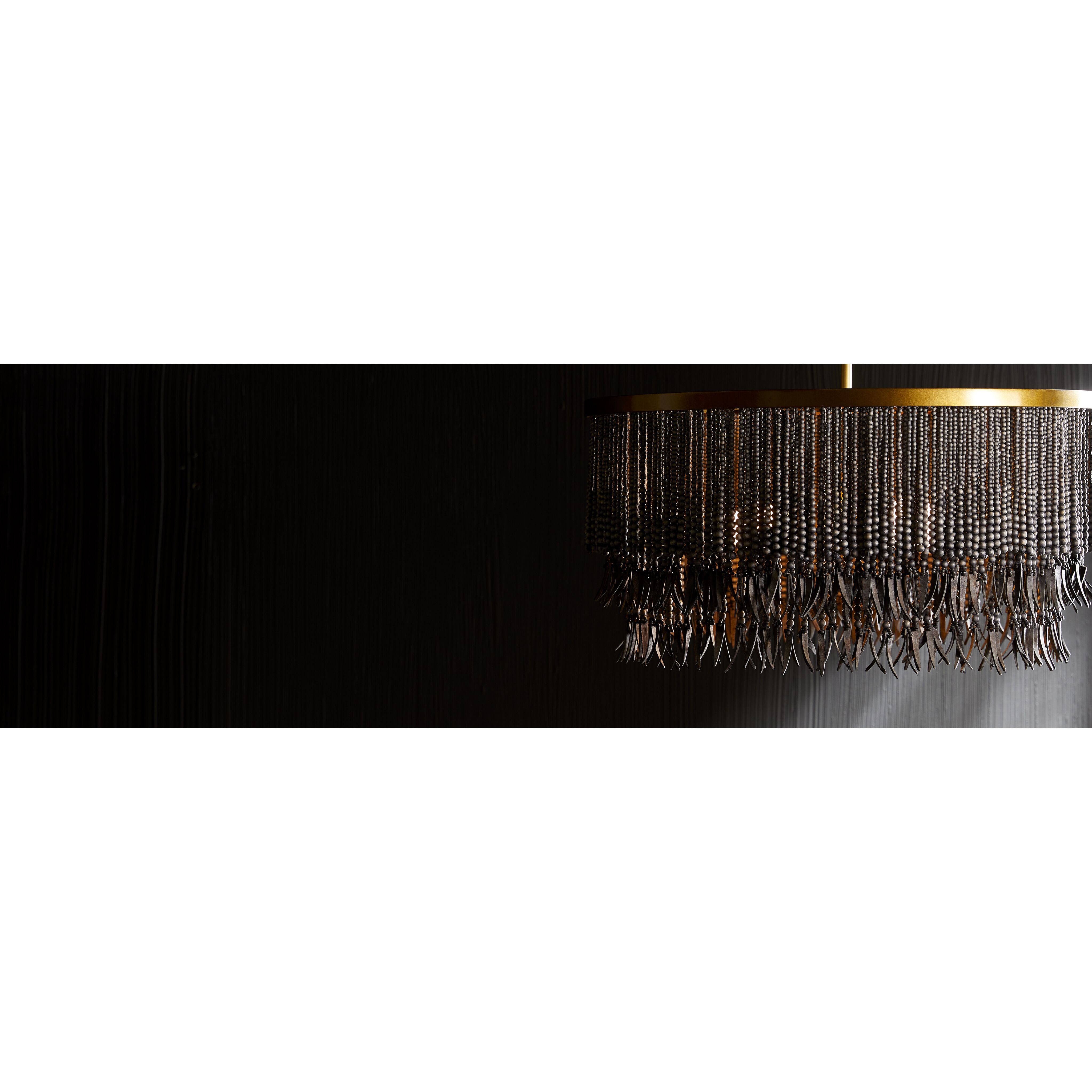 Baja 3 Light 30 inch Antique Brass Chandelier Ceiling Light in Dark Gray Wash Coco Beads